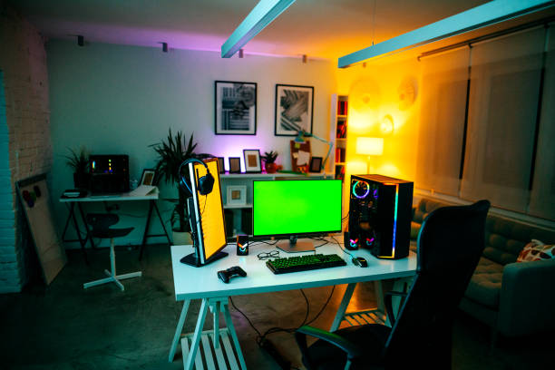 gaming setup at home - 电竞房间 個照片及圖片檔